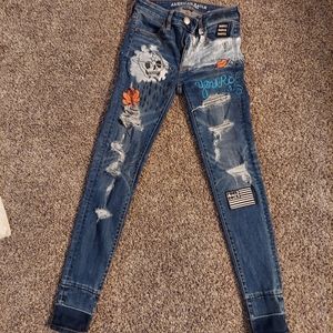 American Eagle distressed jeans size 00 stretch
